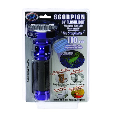 Scorpion Master Scorpion 100 LED Assorted LED UV Flashlight AA Battery 900212